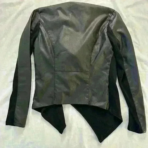 Free people Blank NYC Private Practice Vegan Leather Moto Jacket Cotton Black - Picture 5 of 5
